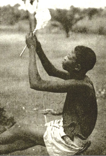 Azande Boy Spinning Cotton - webAfriqa - Semantic Africa Azande Boy Spinning Cotton