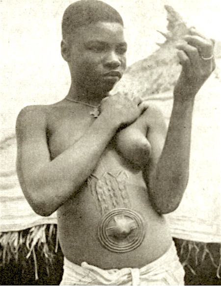 Tiv Girl with Characteristic Navel Scarification - webAfriqa - SemanticAfrica Tiv Girl with Characteristic Navel Scarification